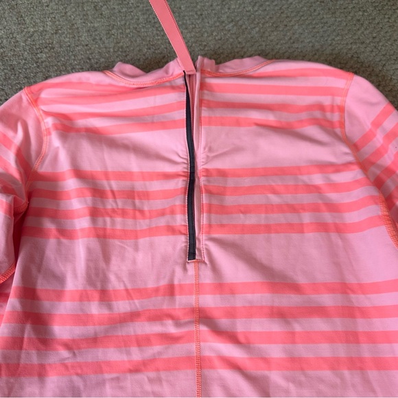 Lululemon Run: Warm Up Crew Ocean Stripe Bleached Coral / Pop Orange Sz 4 - Picture 6 of 9